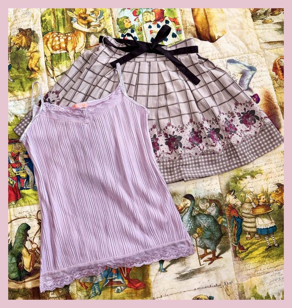 Ank Rouge Rose Pattern Skirt Castanets Club Camisole Shoujo Girl Himekaji Gyaru